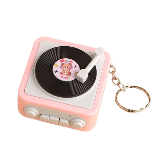 Record Player Keychain Portable Music Toy with 30-Second Recording Function