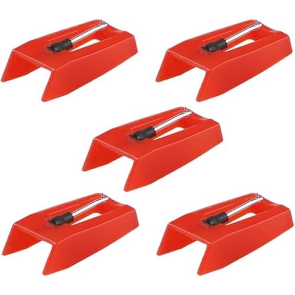 Record Player Needles Replacement, 5 Pack Turntable Replacement Needle,Record Player Stylus, Diamond Needle,Record Player Needle,Replacement Accessories for Vinyl Record Player (Red)$$Music