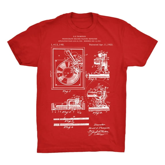Record Player Patent 100% Cotton Premium T-Shirt