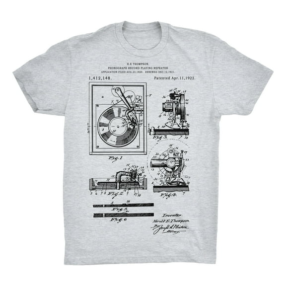 Record Player Patent 100% Cotton Premium T-Shirt