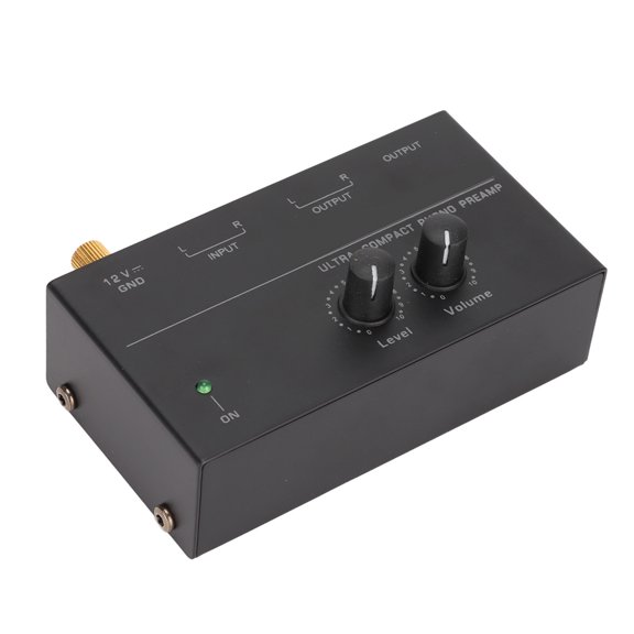 Record Player Preamplifier,Phonograph Amplifier,PP500 Phono Preamp Low Noise Stereo Input Output Knob Control Mini Record Player Preamplifier 100240V