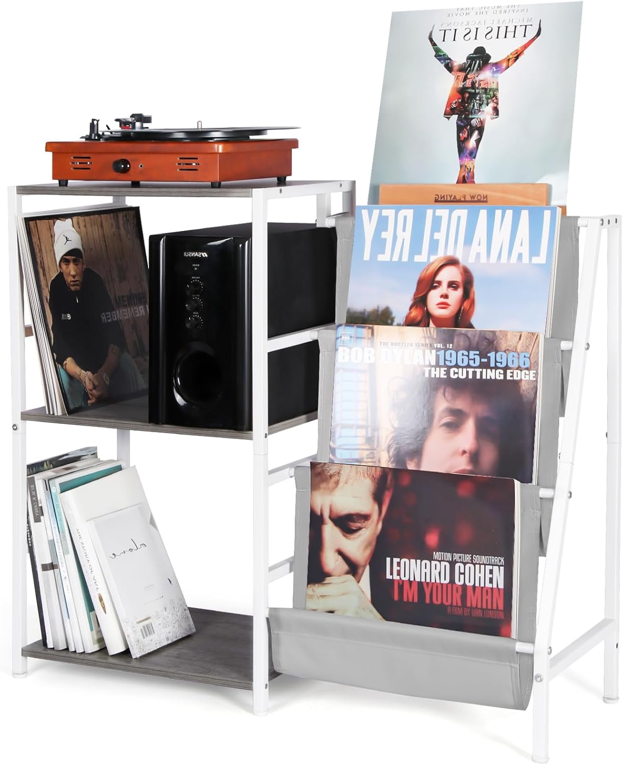 Record Player Stand, 3-Tier Vinyl Record Storage, Turntable Stand with ...
