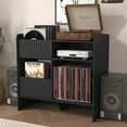 thumbnail image 1 of BOMETAO Record Player Stand, Turntable Stand with Record Storage for Vinyl Up to 350 Albums,Record Stand with Drawers for Living Room, Office, Black, 1 of 7