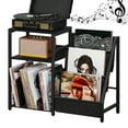 thumbnail image 1 of Record Player Stand, Turntable Stand with 3-Tier Vinyl Record Storage, Record Player Table up to 150 Albums, End Table for Living Room, Office, 1 of 7