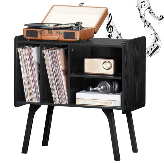 Record Player Stand, Turntable Stand with Vinyl Record Storage Holds Up to 120 Albums, vinyl record storage cabinet for Living Room