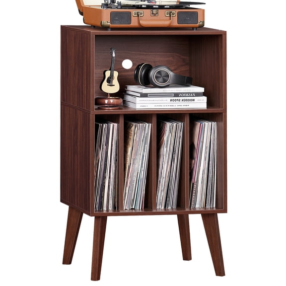 Record Player Stand, Turntables Stand, Vinyl Record Storage Holds up to 160 Albums, Record Stand Table for Living Room, Office, Walnut