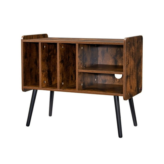 Record Player Stand - Vintage Vinyl Storage Cabinet for 220 Albums