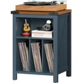 thumbnail image 1 of Record Player Stand with Vinyl Record Storage Holds up to 160 Albums,Large Wood Record Player Table，Blue Turntable Stand Cabinet Dispaly Shelf for Living Room,Bedroom,Office, 1 of 10