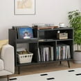 thumbnail image 1 of Record Player Stand with Charging Station, Vinyl Record Storage Cabinet, Turntable Stand, 1 of 8