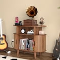 thumbnail image 1 of Fiogmub Record Player Stand with Sliding Door, Vinyl Record Storage Cabinet, Record Player Table, 1 of 7