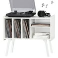 thumbnail image 1 of Record Player Stand with Vinyl Storage, Record Player Table Holds up to 220 Albums, Turntable Stand with Wood Legs for Living Room, 1 of 9