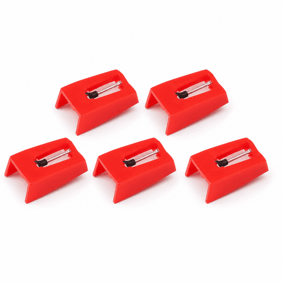 Record Player Stylus Turntable Needle Replacement for Vinyl Player, Standard, Red, 5-Pack