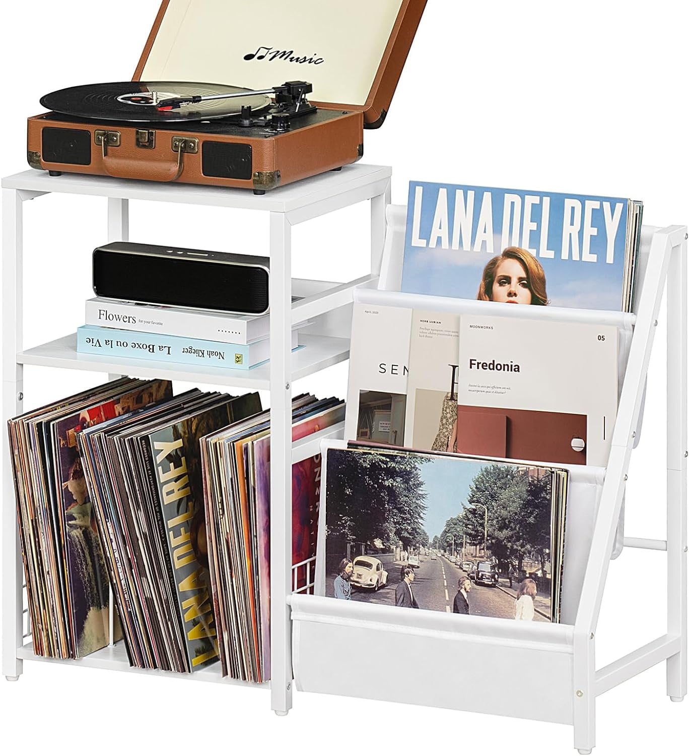 Record Player Table,Turntable Shelf with Vinyl Storage Up to 150 Albums