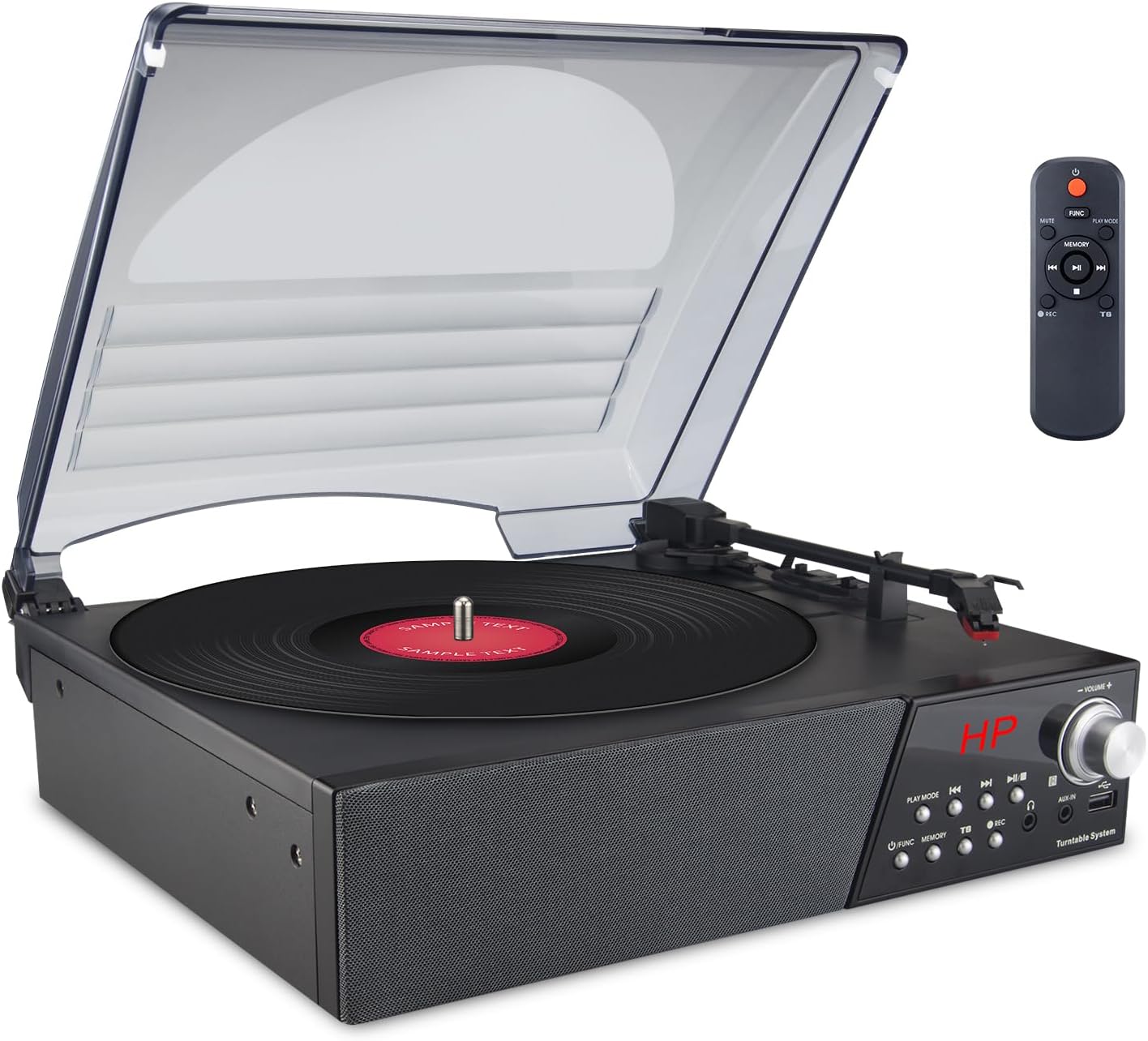 Record Player, Turntable with Stereo Speakers for Vinyl Records
