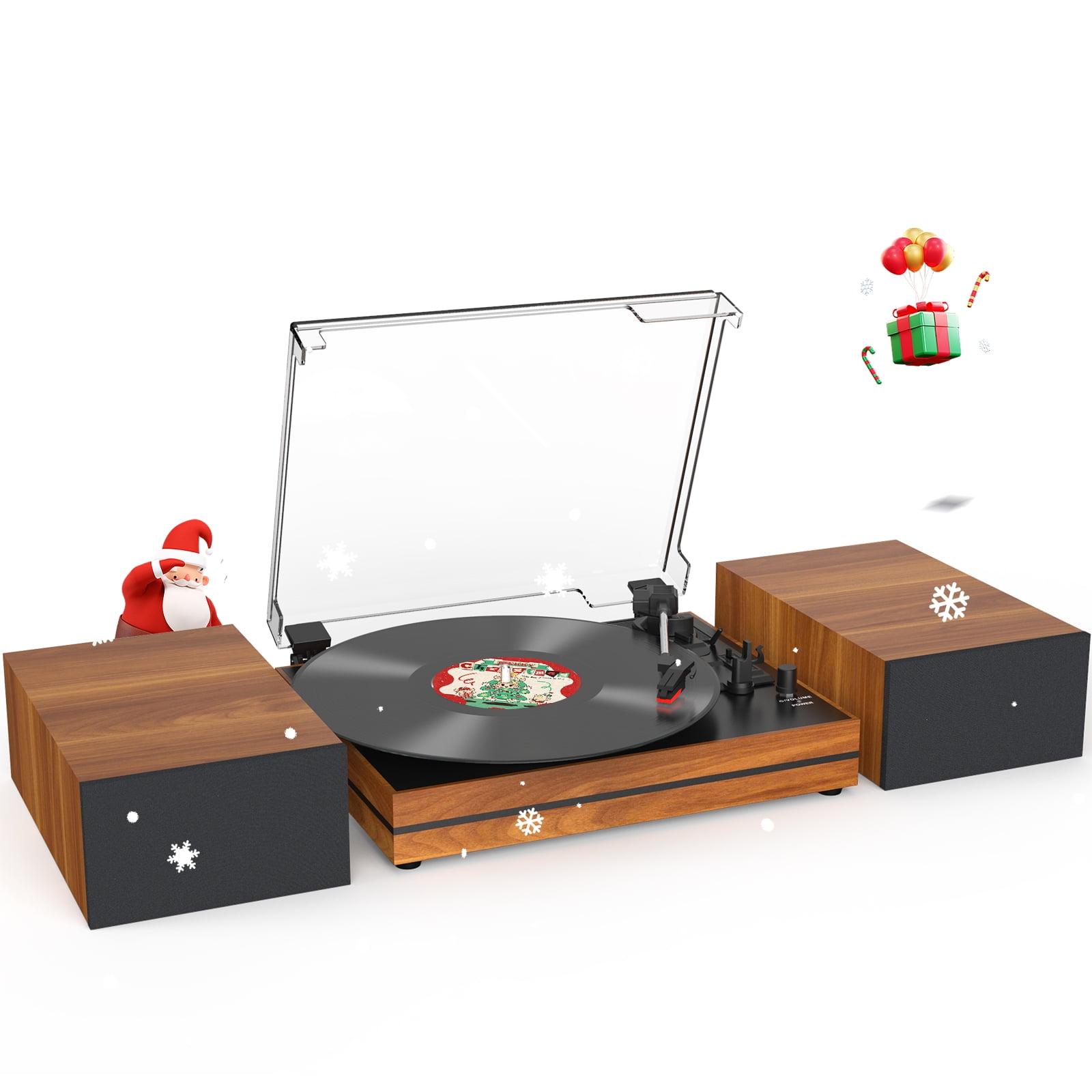 Record Player Turntable Vinyl Record Player with External Speakers Belt