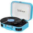 Record Player, Voksun Bluetooth Turntable with Builtin Stereo Speakers