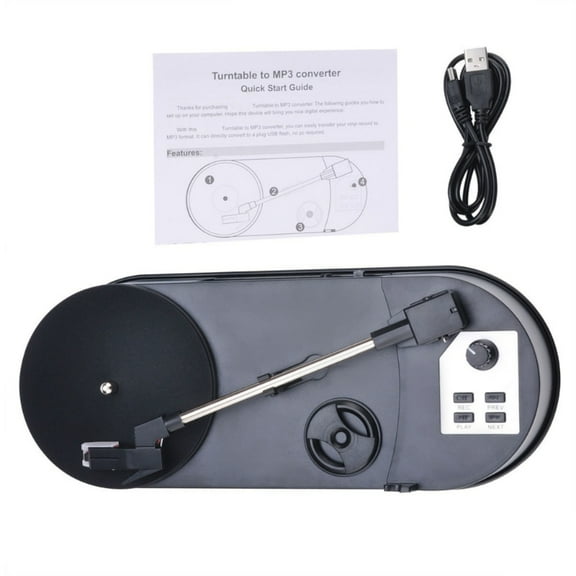 Record Player with USB MP3 Conversion Capability and Internal Speakers 33/45RPM