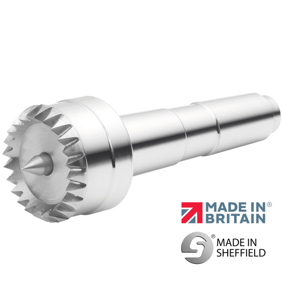 Record Power Coronet Hawk 32mm (1.25") Multi-Tooth Sprung Point Drive Center  2MT | Heavy-Duty Grip for Woodturning Lathes, Reduces Splitting, UK-Made