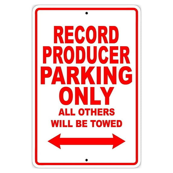 Record Producer Parking Only Gift Decor Novelty Garage Metal Aluminum 8"x12" Sign