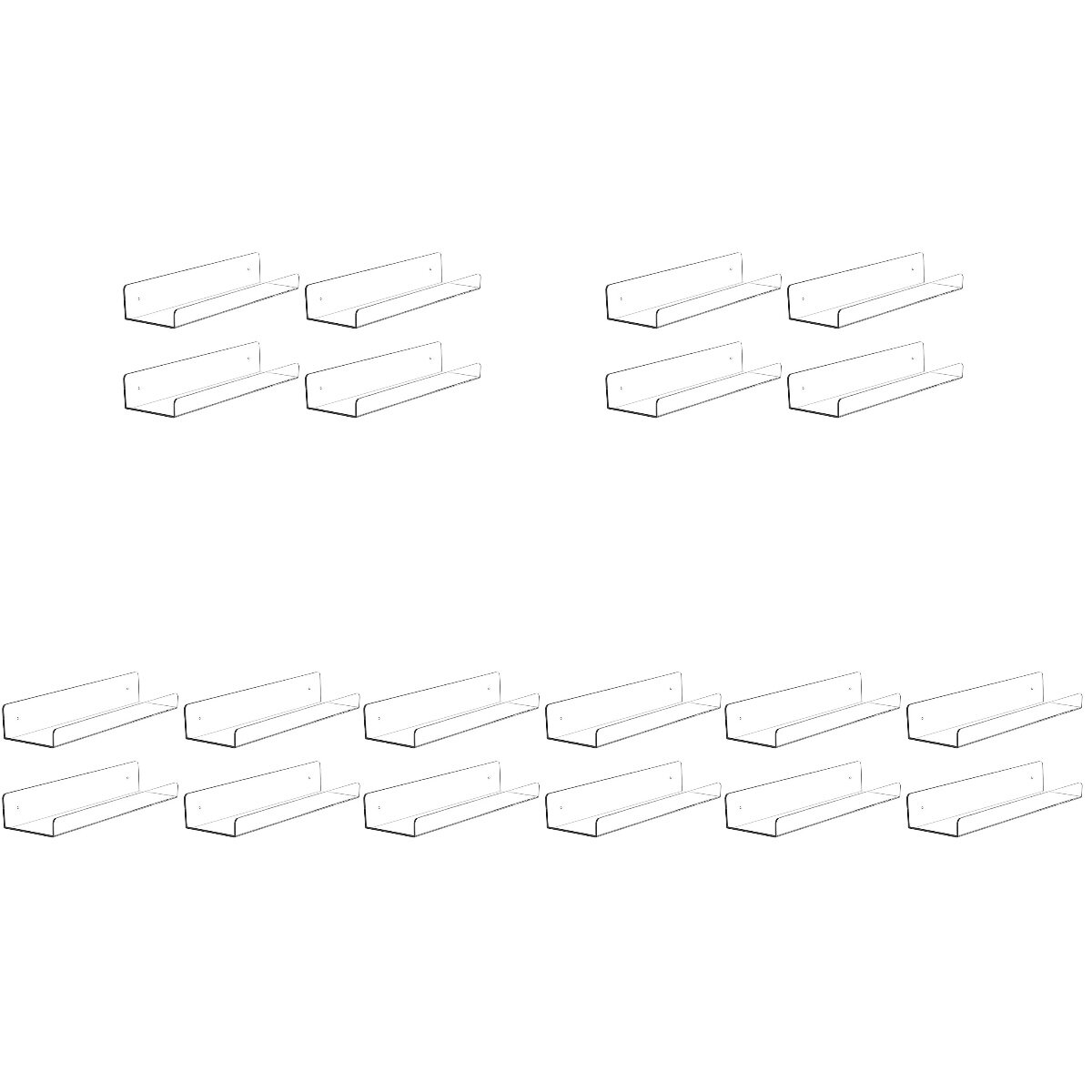 Record Shelf Wall Mount 20 Pack Records Holder, Acrylic Clear Album