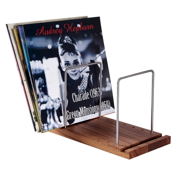 Record Storage Holder, Solid Wood Record Stand for albums, 50-75 LP Vinyl Rack, Built-in Now Playing, for Albums Rack Organizer Record Display