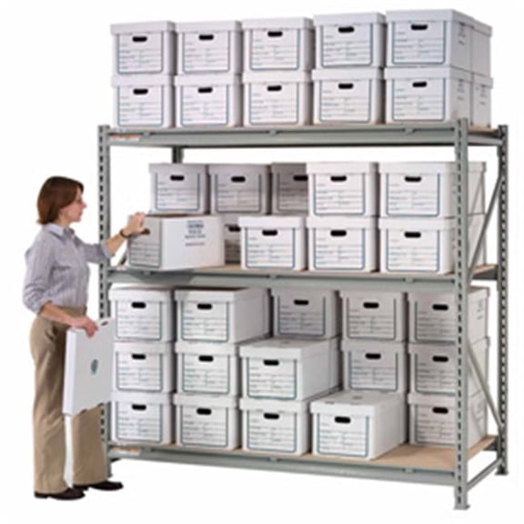 Record Storage Rack Starter - Gray - 96 x 36 x 96 in.