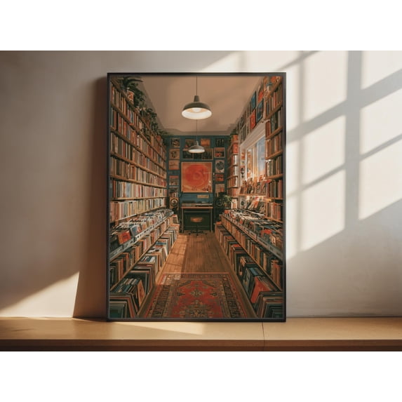 Tech Store Posters Record Store Art Vinyl Shop Retro Music Poster , Poster Print Only ...
