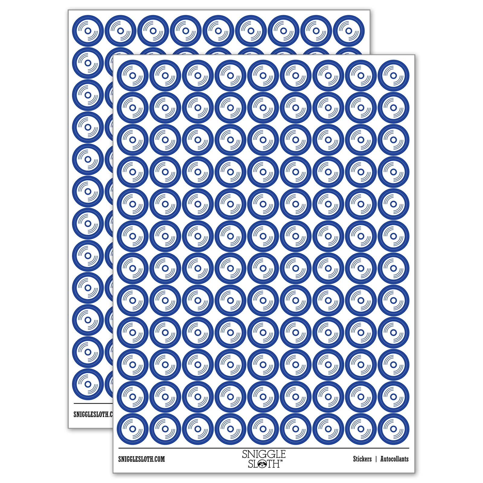 Record Sticker Blue Record Vinyl Music 200+ Round Stickers - Dark Blue - Matte Finish - 0. ...