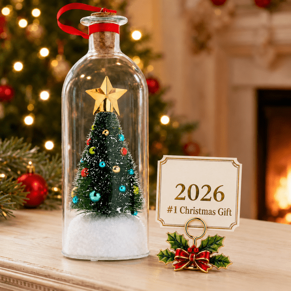Recordable Christmas Tree Message in a Bottle Tree Ornament Glass Bottle Tree Ornament
