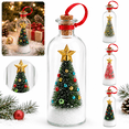 thumbnail image 1 of Recordable Christmas Tree Message in a Bottle, Glass Snowy Tree Ornament with Voice Playback Warm LED Light, Holiday Keepsake Gift Decor, 1 of 6