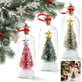 thumbnail image 1 of Recordable Christmas Tree Message in a Bottle Ornament with Playback | Voice Message Keepsake, Snow Scene Glass Bottle, Christmas Decoration, Shape C, 1 of 10
