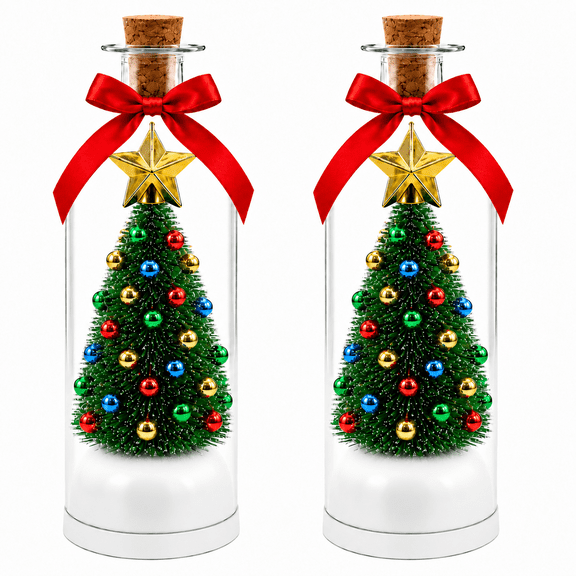 Recordable Christmas Tree Message in a Bottle, Voice Keepsake Decor