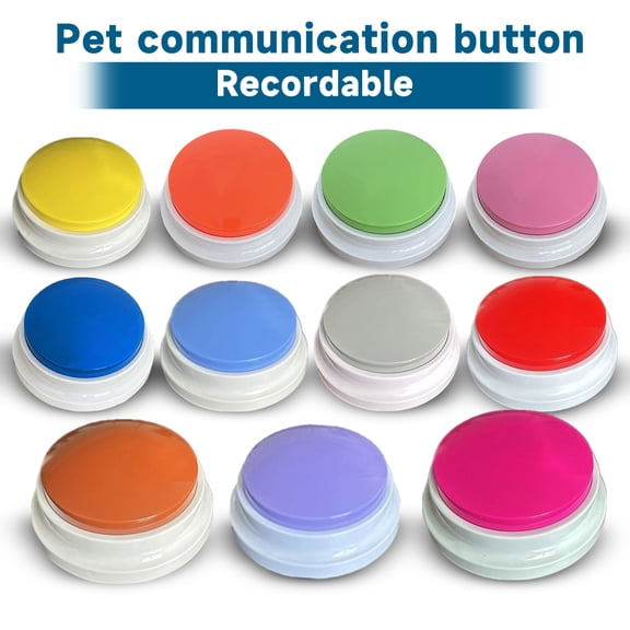 Recordable Pet Communication Buttons, Dog Talking Sound Box Training Toy for Cats & Dogs, Interactive Voice Recording Button ( Light Green )