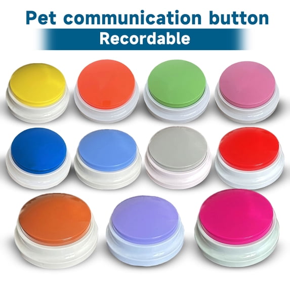 Recordable Pet Communication Buttons, Dog Talking Sound Box Training Toy for Cats & Dogs, Interactive Voice Recording Button ( Light Green )