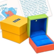 Recordable Ring Box with LED Light - Records Voice, Music & Multiple Messages up to 60 Sec - Wedding Ring Box, Engagement Ring Box with Light or Special Occasions - Salmon Lime