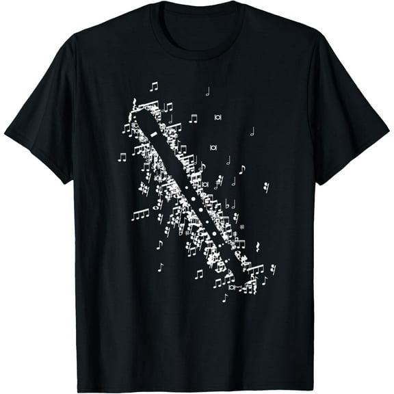Recorder Flute Player Flutist Classical Musician Music Notes T-Shirt