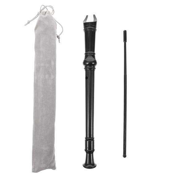 8-Hole Soprano Recorder for Kids with Cleaning Rod, ABS Plastic, Black Color Musical Instrument for Children