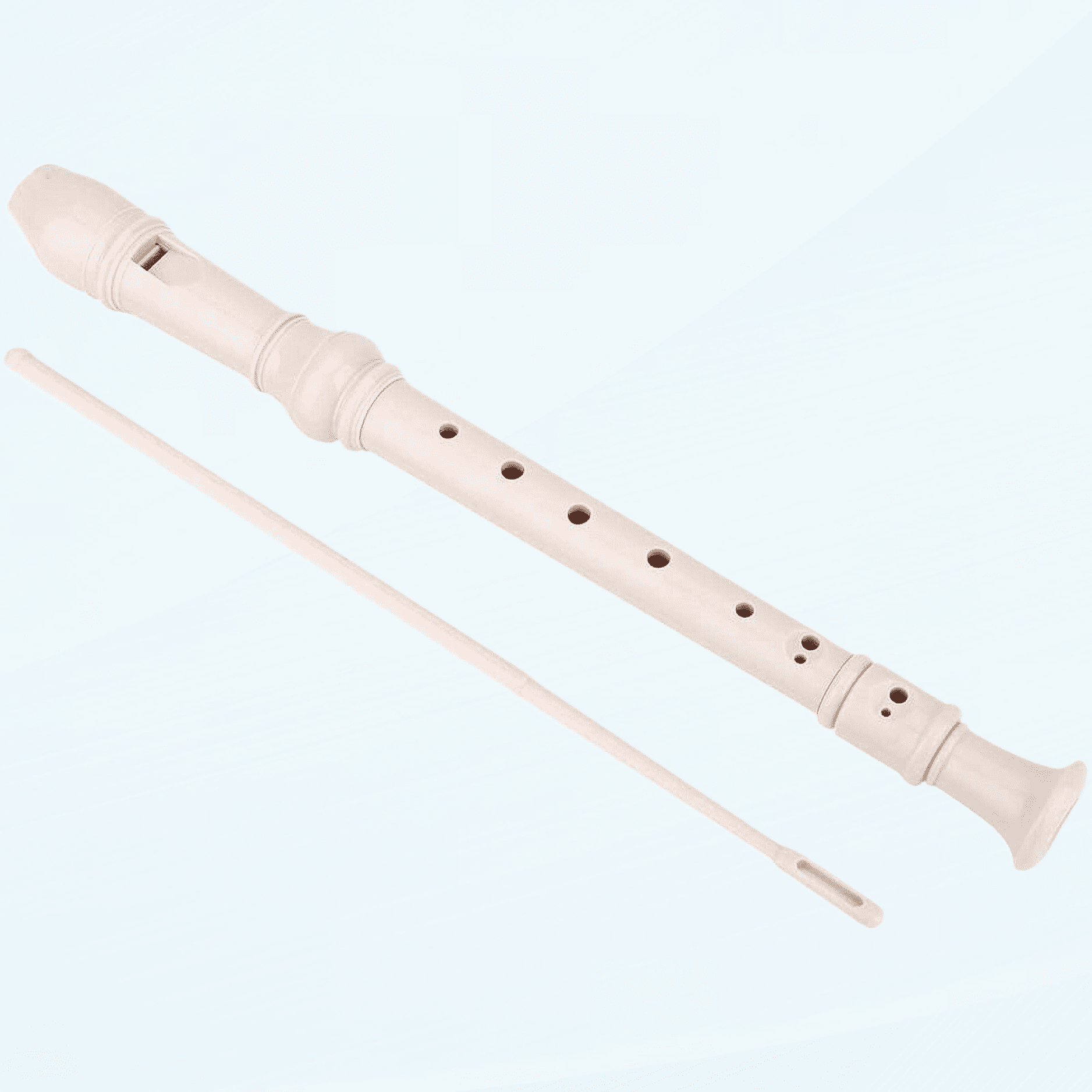 Aulos E302A 3-Piece German Fingering Soprano Recorder - Ivory - Music