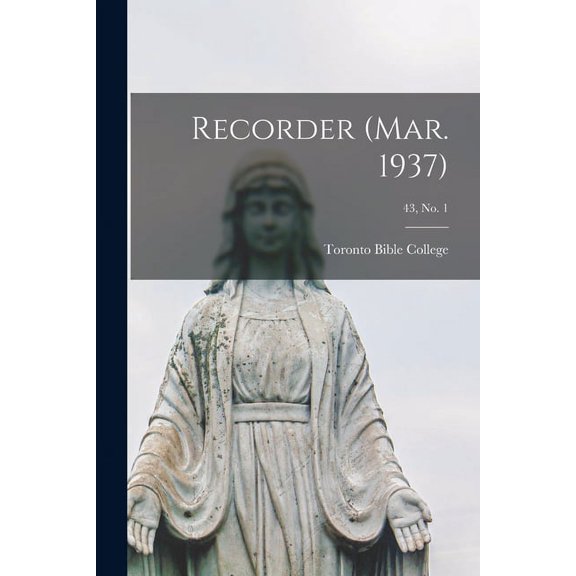 Recorder (Mar. 1937); 43, no. 1, (Paperback)