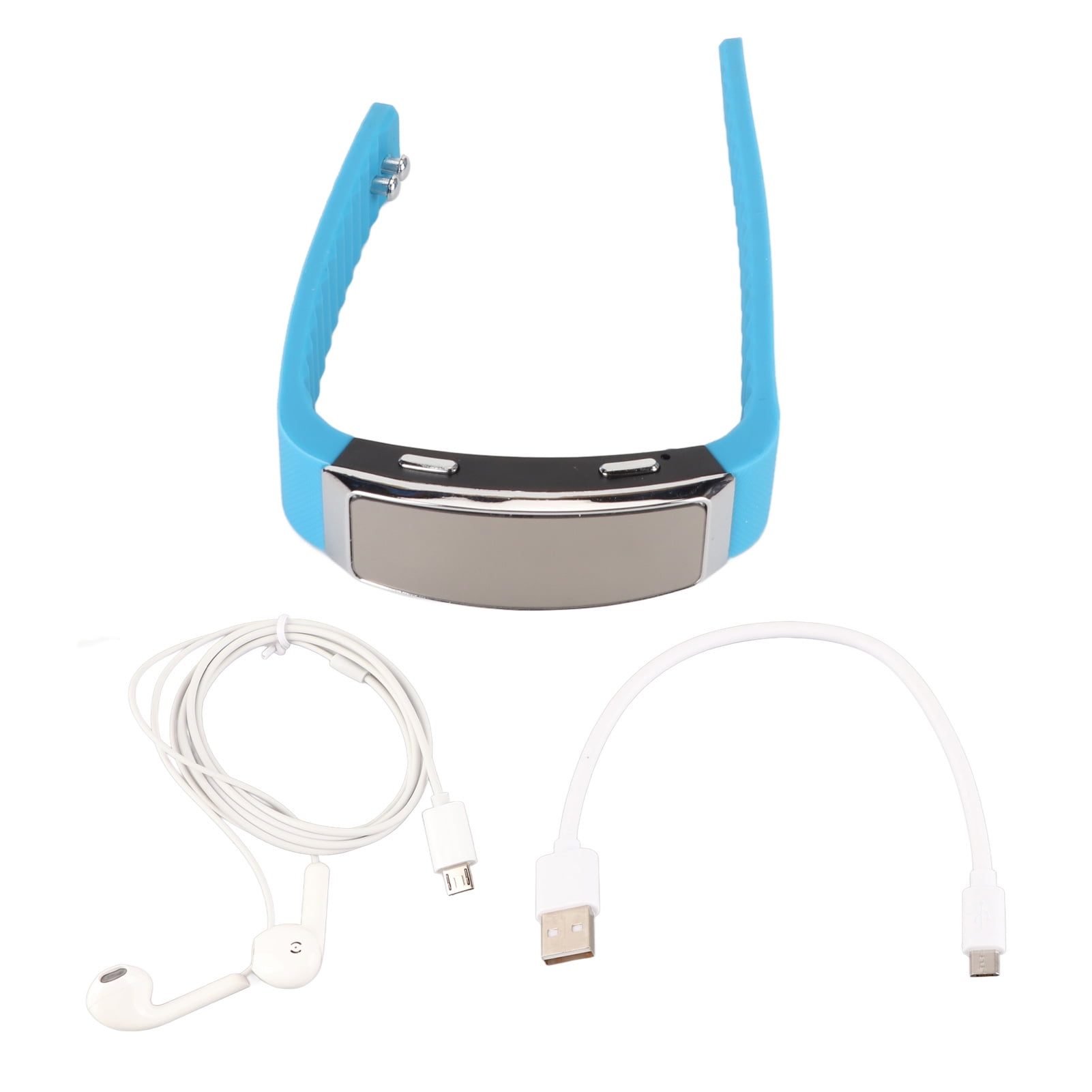 Recorder Watch HD Noise Reduction Voice Activated Music Player Sound Recorder Bracelet for Meeting Interview Blue 32GB