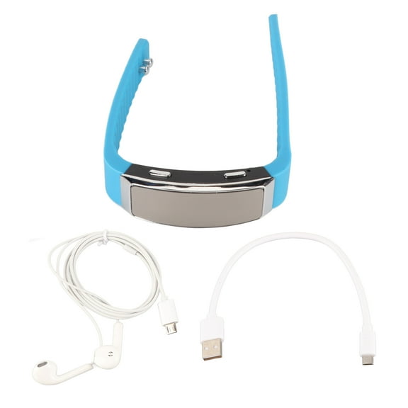 Recorder Watch HD Noise Reduction Voice Activated Music Player Sound Recorder Bracelet for Meeting Interview Blue 32GB