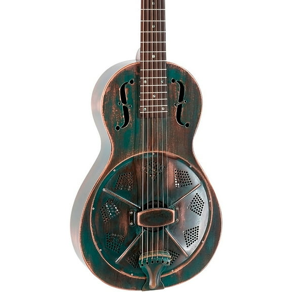 Recording King RM-993 Metal Body Parlor Resonator Guitar Distressed Vintage Green