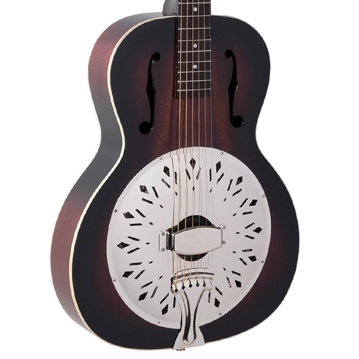 Recording King RR-41-VS Rattlesnake Wood Body Resonator Guitar Vintage Sunburst