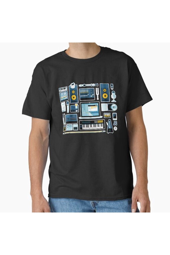 Recording Studio Technology Audio Engineer Equipment T-Shirt Made in the USA