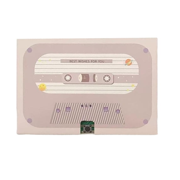 Recording Voice Card Tape Greeting Card, Recordable 60 Seconds DIY Birthday Gift, Message Recorder Customizable Sound Greeting Cards for Grandparents Day, Birthday, Mothers Fathers Day