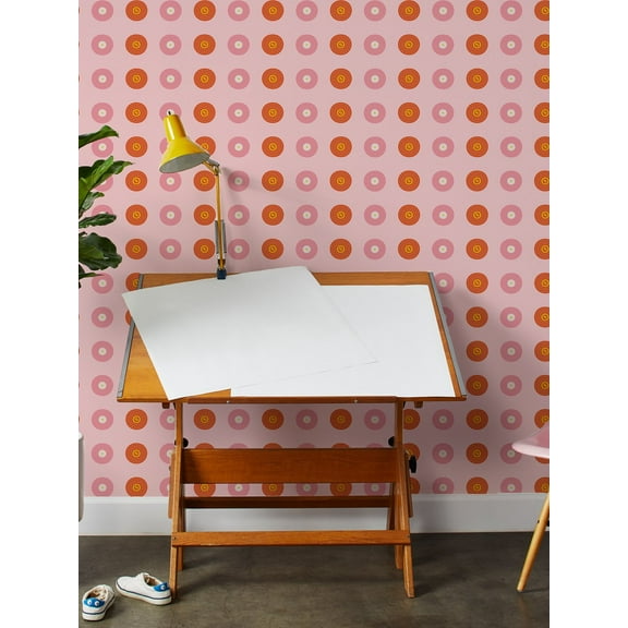 Records Removable Vinyl Wallpaper By Fisher-Price - Pink