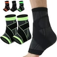 thumbnail image 1 of Recover X Ankle Sleeve - AsoIeo Ankle Brace Foot & Heel Wrap for Kids Youth, Suitable for Outdoor Activities (Green TWO PACK, Medium (AGE 11-13)), 1 of 7