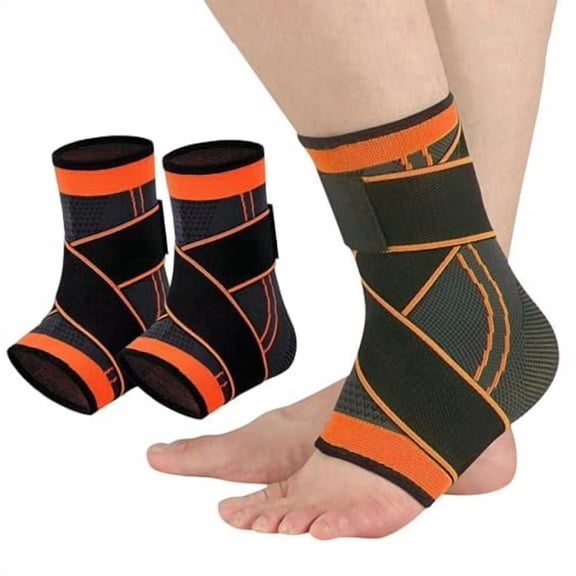 RecoverX - Youth Heel & Growth Plate Support Sleeve,Arch Support Socks,Sleeve Brace for Sprained Ankle (Orange,Small)