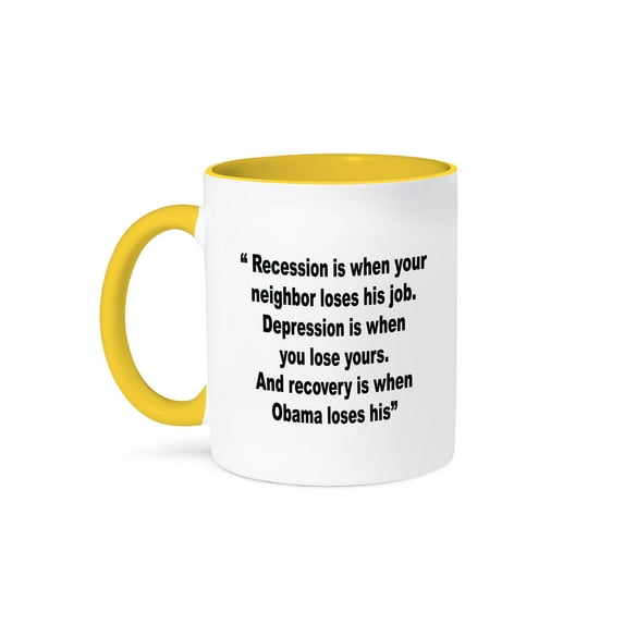 3dRose, Recovery, 11oz Two-Tone Yellow Mug