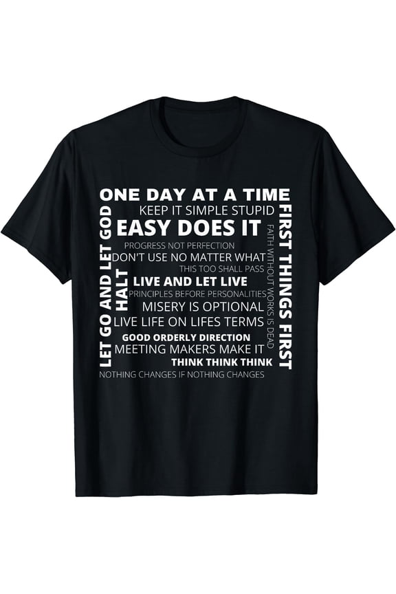 Recovery AA Sayings and Slogans One Day At A Time Design NA T-Shirt